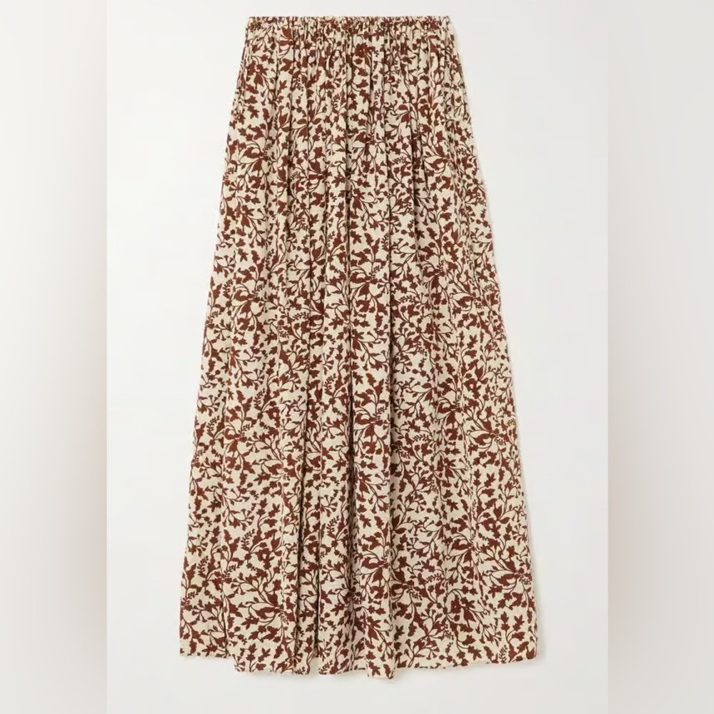 Matteau Silk Crepe de chine Maxi Skirt in Floral Print